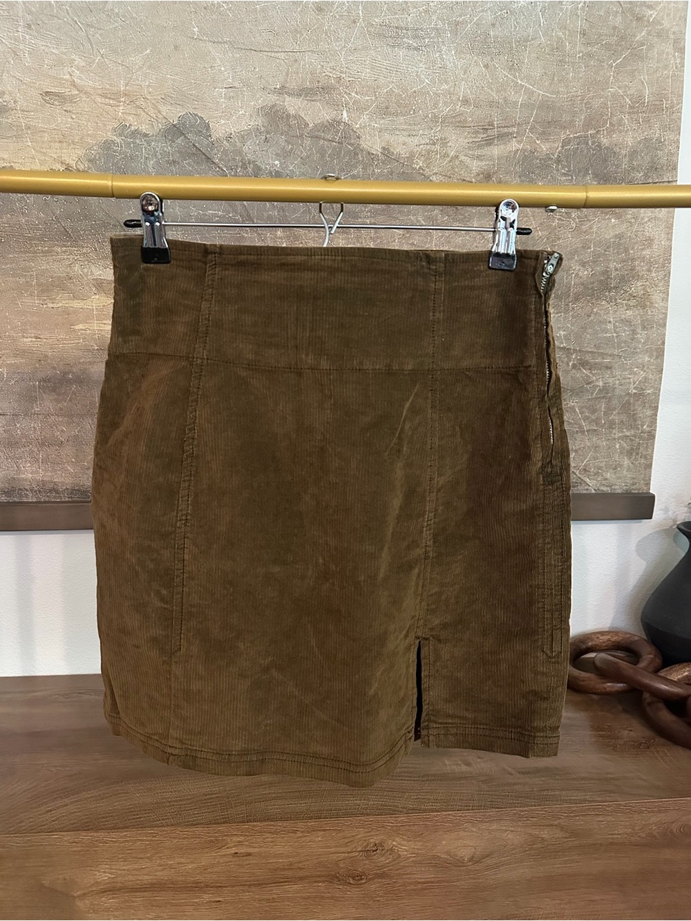 lululemon athletica Olive Brown Corduroy Mini Skirt